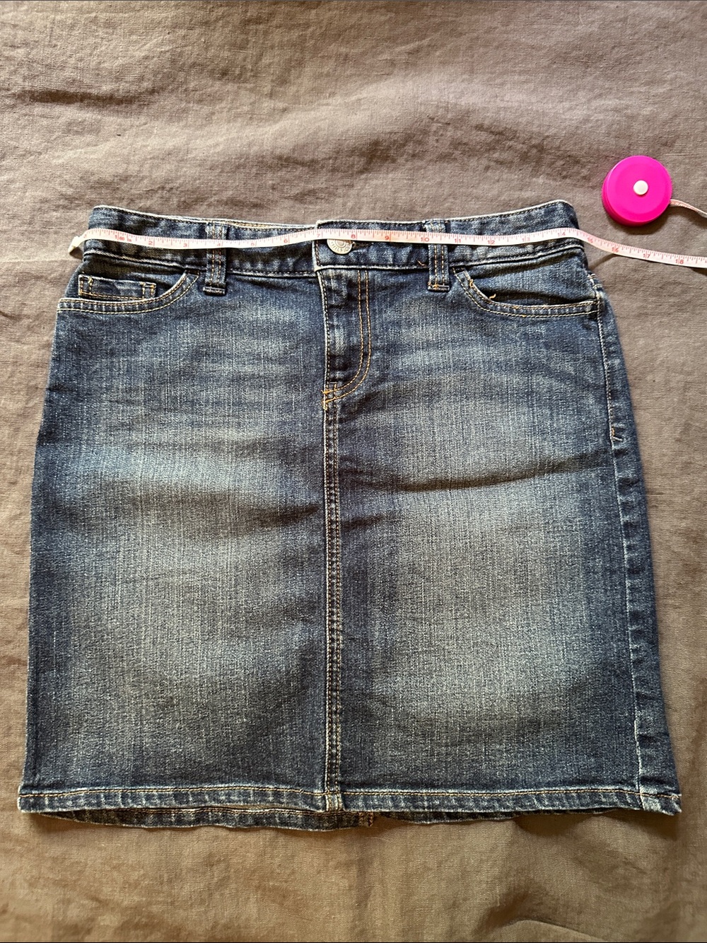 Tommy Hilfiger Faded Blue Denim Mini Skirt
